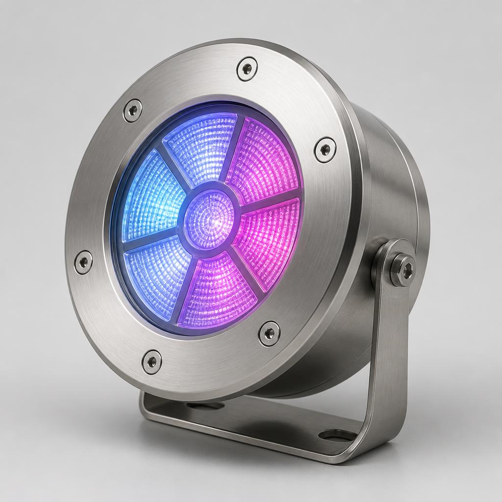 RGB stainless steel underwater fountain light